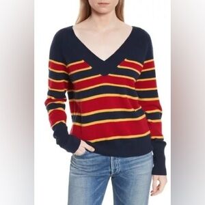 Equipment “Dorothy” Dbl V-neck Cashmere Sweater, Size S